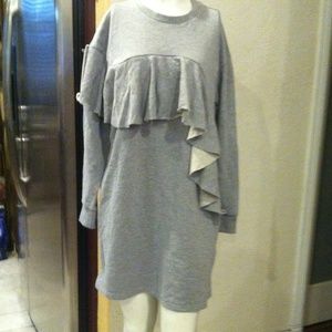 Ruffled sweatshirt dress